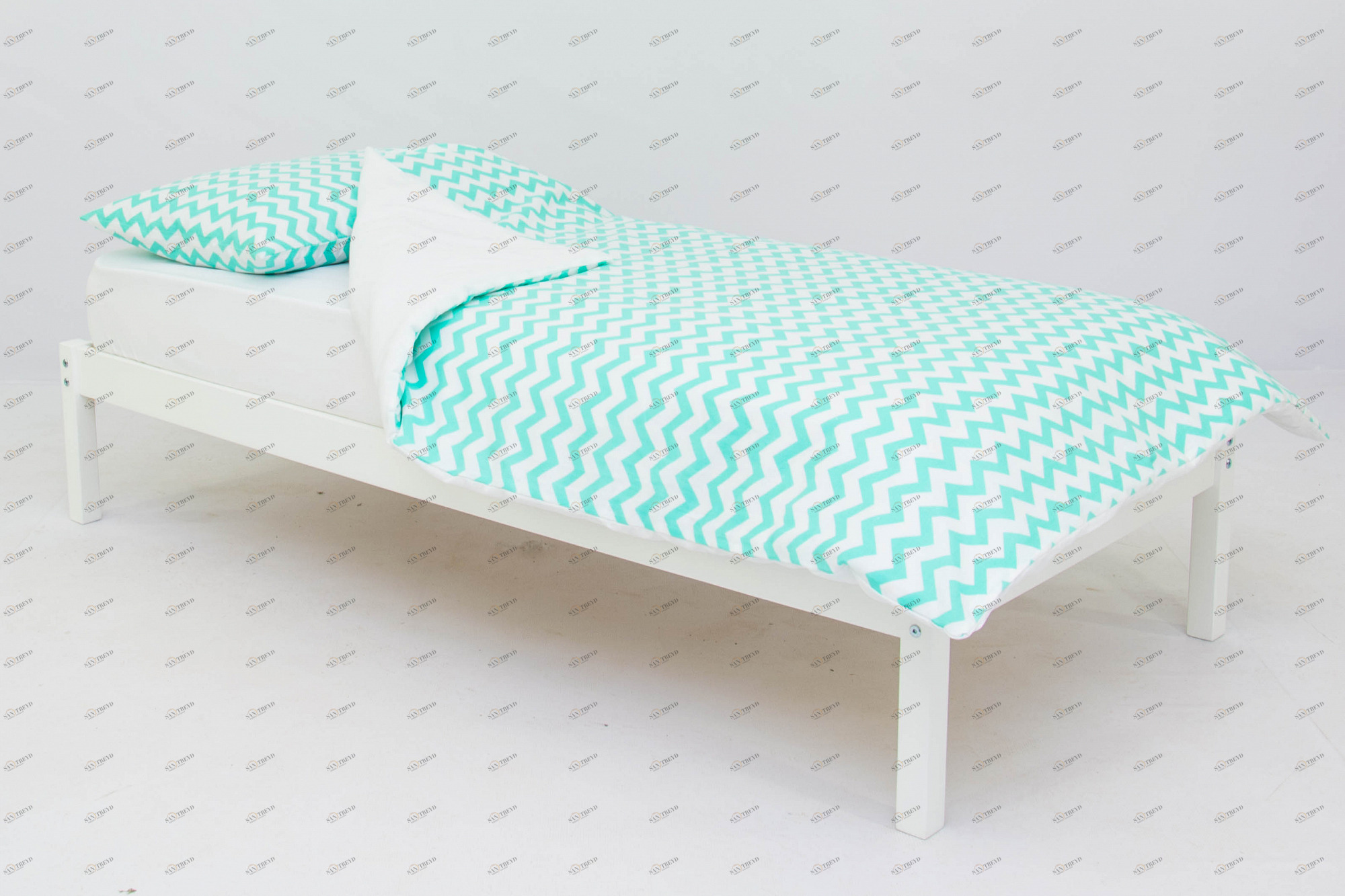 Детское постельное белье "Зигзаги" мятное БЕЛЬМАРКО  327403 Голубой Santreyd 