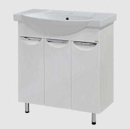 Тумба Лаванда-80 прямая белая с раков. мебельн.Балтика-80 см MISTY 2312210 - Вид №1