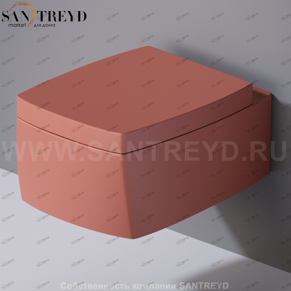 S571142 Подвесной унитаз настенный Розовый A. e T. Italia SQUARE Италия AeT ITALIA