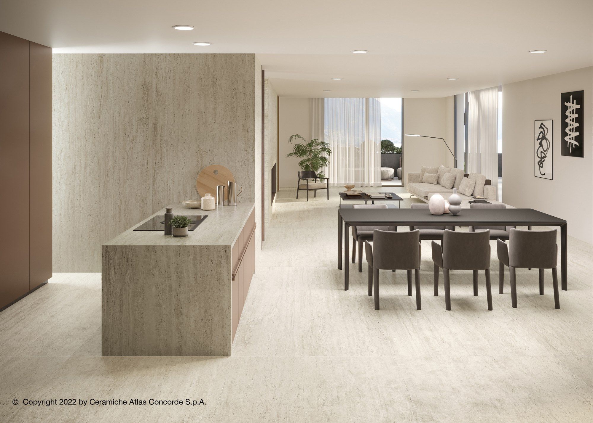 Пол / керамогранит с мраморным эффектом Atlas Concorde Marvel Travertine ARCH-00039068 - Вид №8