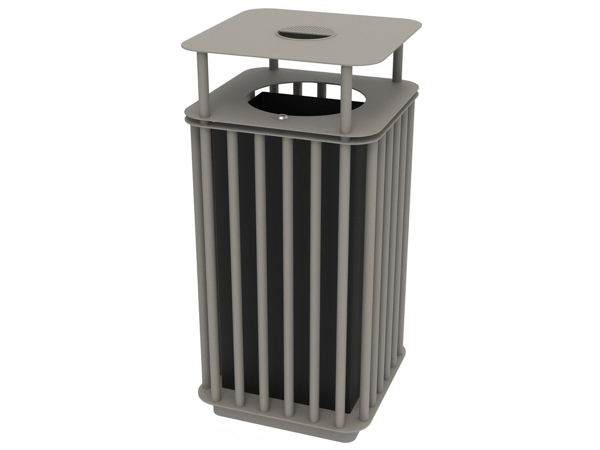 Оцинкованная стальная корзина для мусора с пепельницей Lazzari Spring ARCH-00089452 - Вид №11