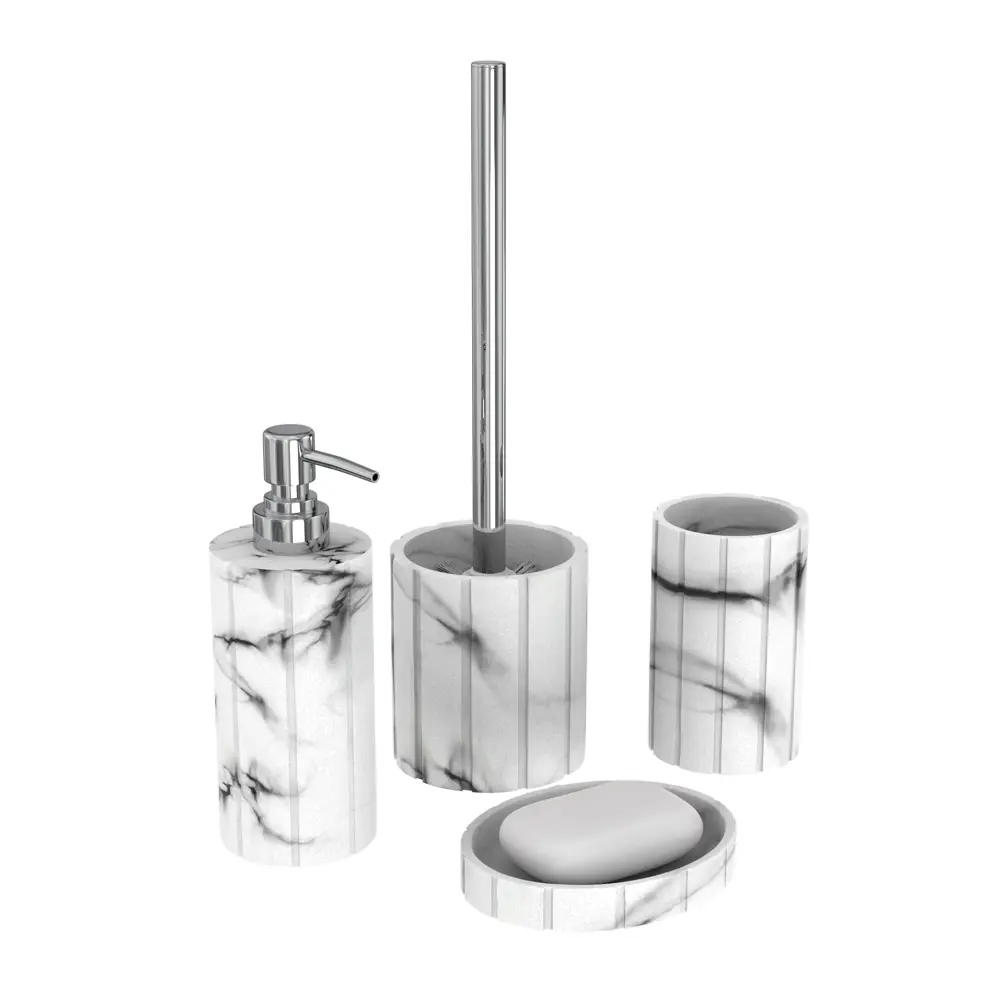 Стакан для зубных щеток LEMER Marble - элегантное решение для ванной 86880997 White Marble STLM-0072291 - Вид №1