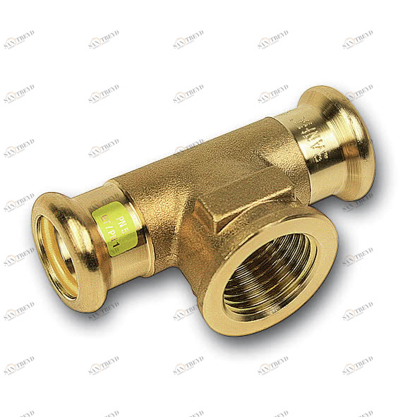 1111304212 SANHA 11130G пресс-фитинг газ, бронза, тройник ВПр-ВР-ВПр 42x1/2x42 мм 