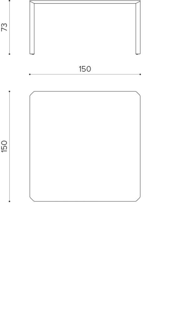 ER 150 Square table 150x150 True Design Ermete - Вид №1