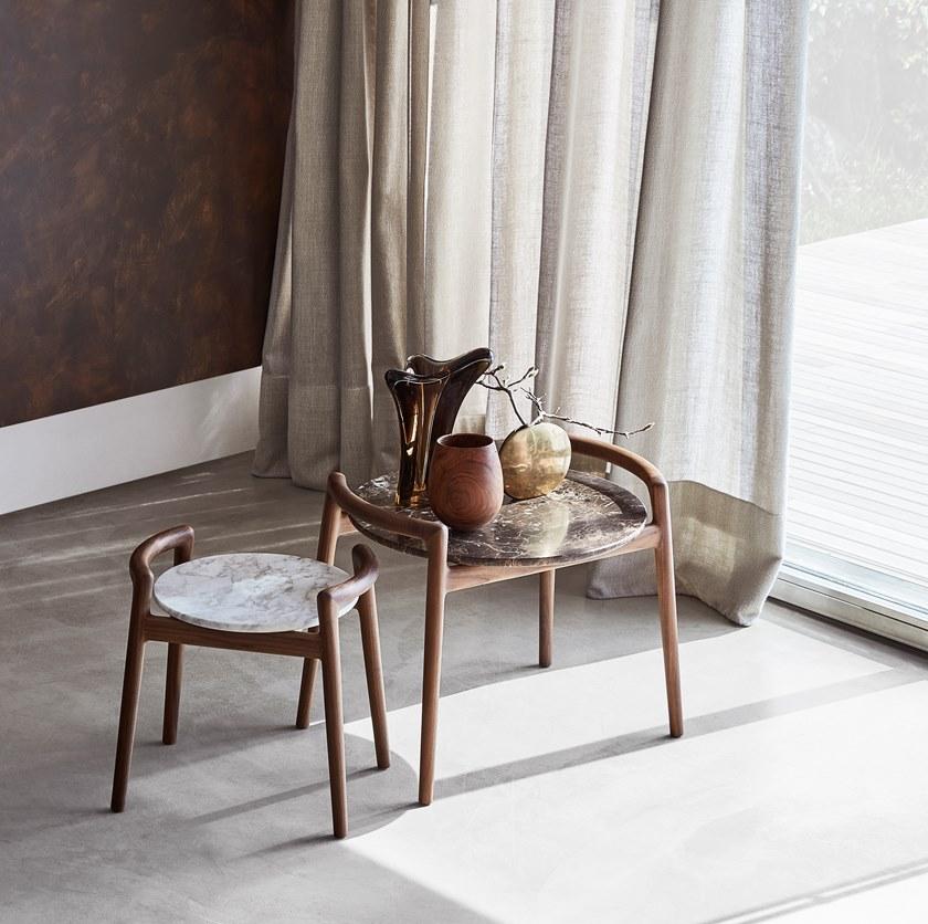 Flexform Круглый деревянный журнальный столик с мраморной столешницей sun-id-1346917 - Вид №10