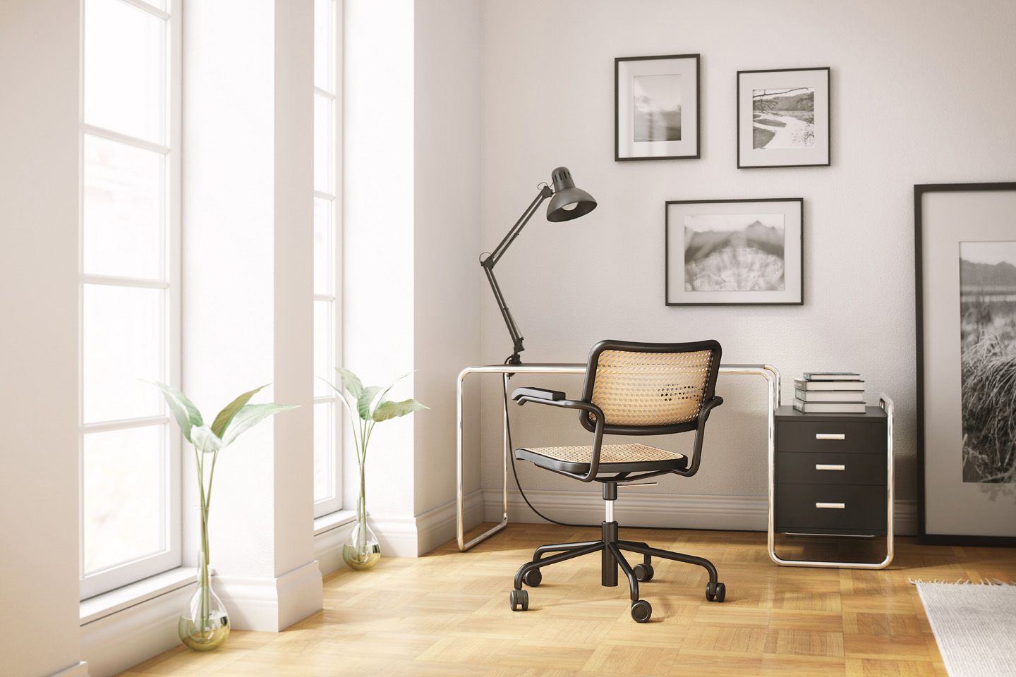 Кожаный мягкий стул с подлокотниками THONET S 32 / S 64 ARCH-00031184 - Вид №4