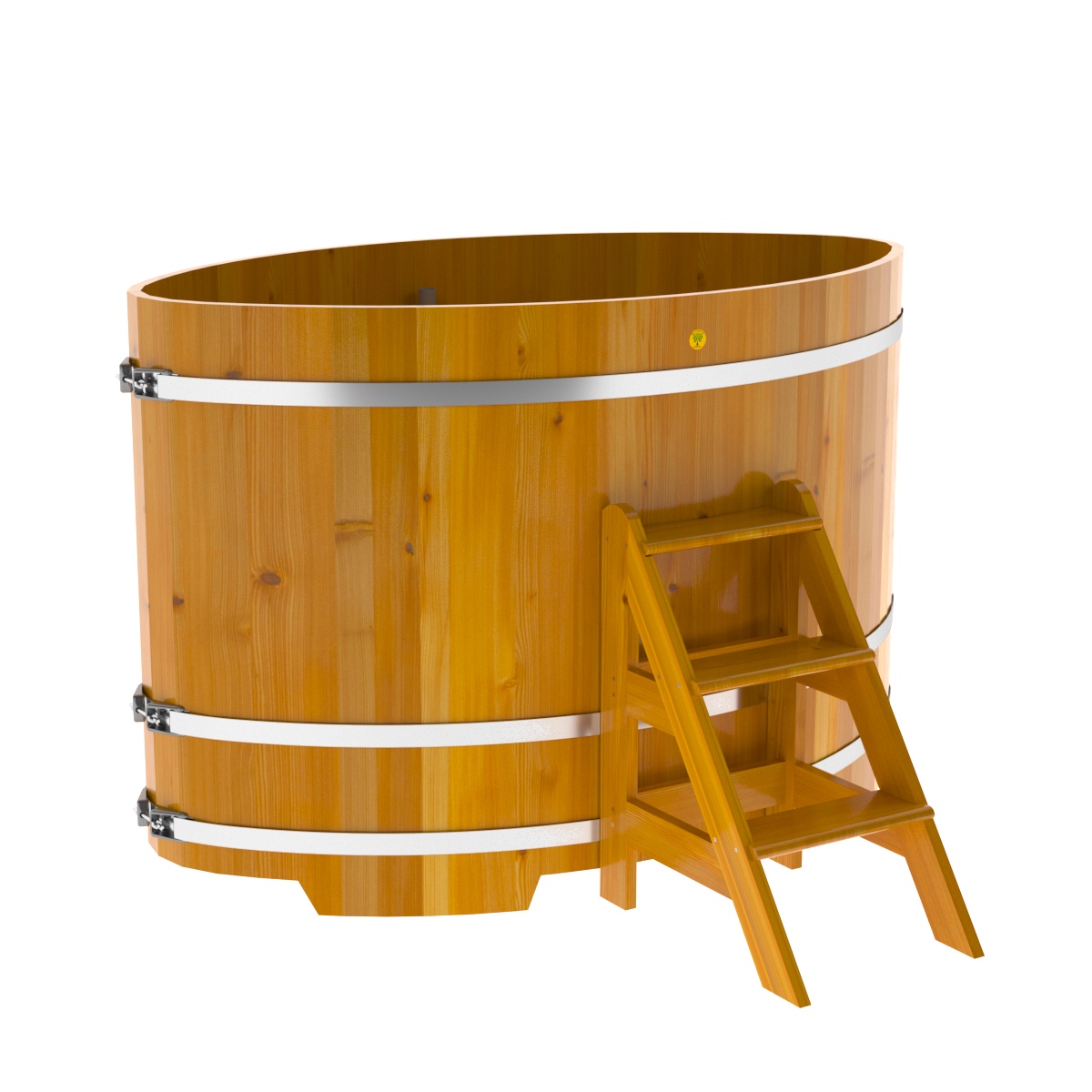 2298 Купель овальная из лиственницы Рустик 1,15х1,83х1,2 натуральная Alyarus 