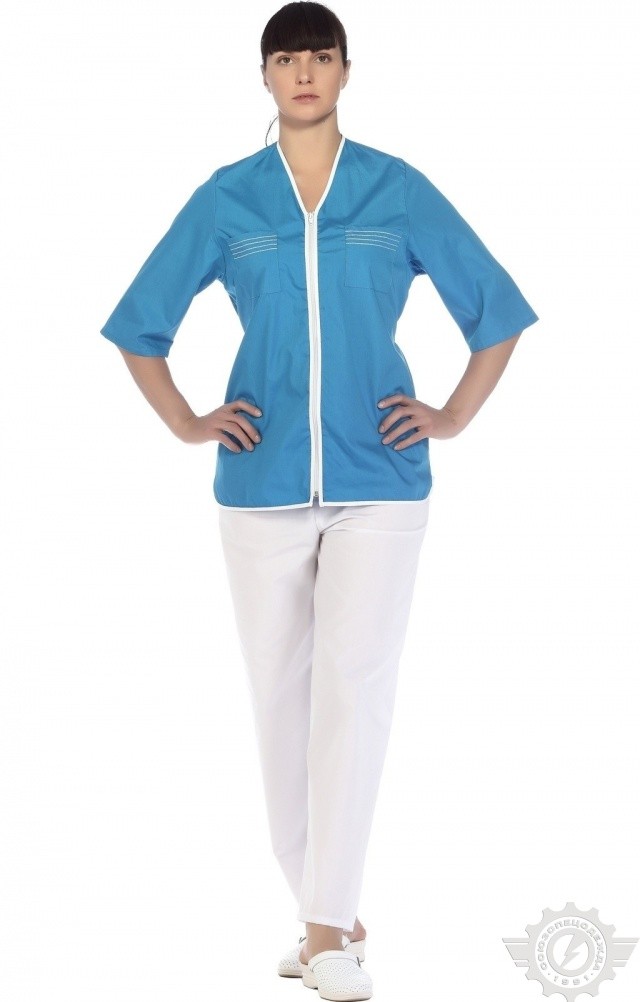 66179 Куртка "Сервис" темно-голубая  Медицинская одежда  размер 46/158-164 Спецодежда  - Вид №9
