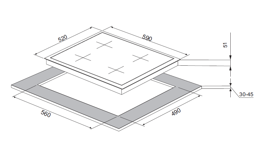 9121446 Газовая варочная поверхность Monsher MSG 61 Acier STDN-0058143 - Вид №4
