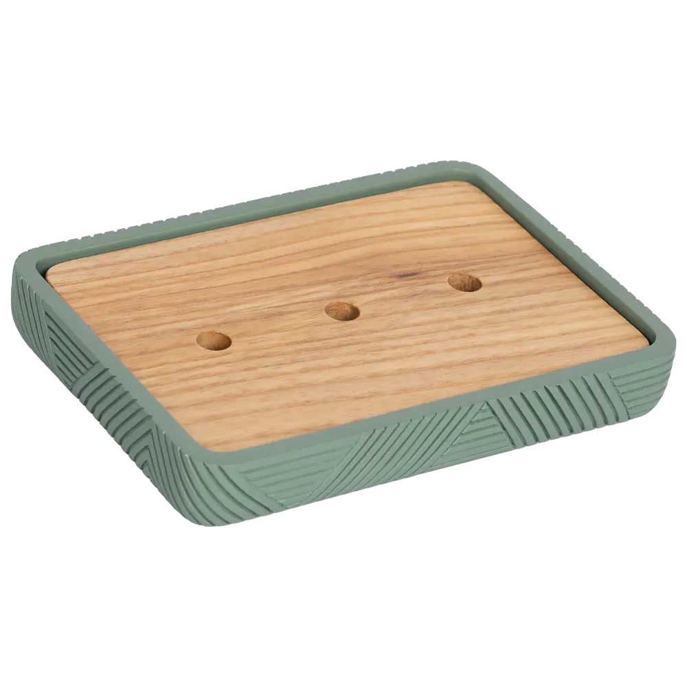 Мыльница Vidage Инта из полирезина зеленого цвета 89380370 STLM-1466249