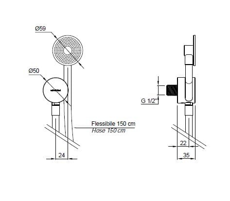 Настенный ручной душ с гибким Antoniolupi FILTRO ARCH-00147172 - Вид №3