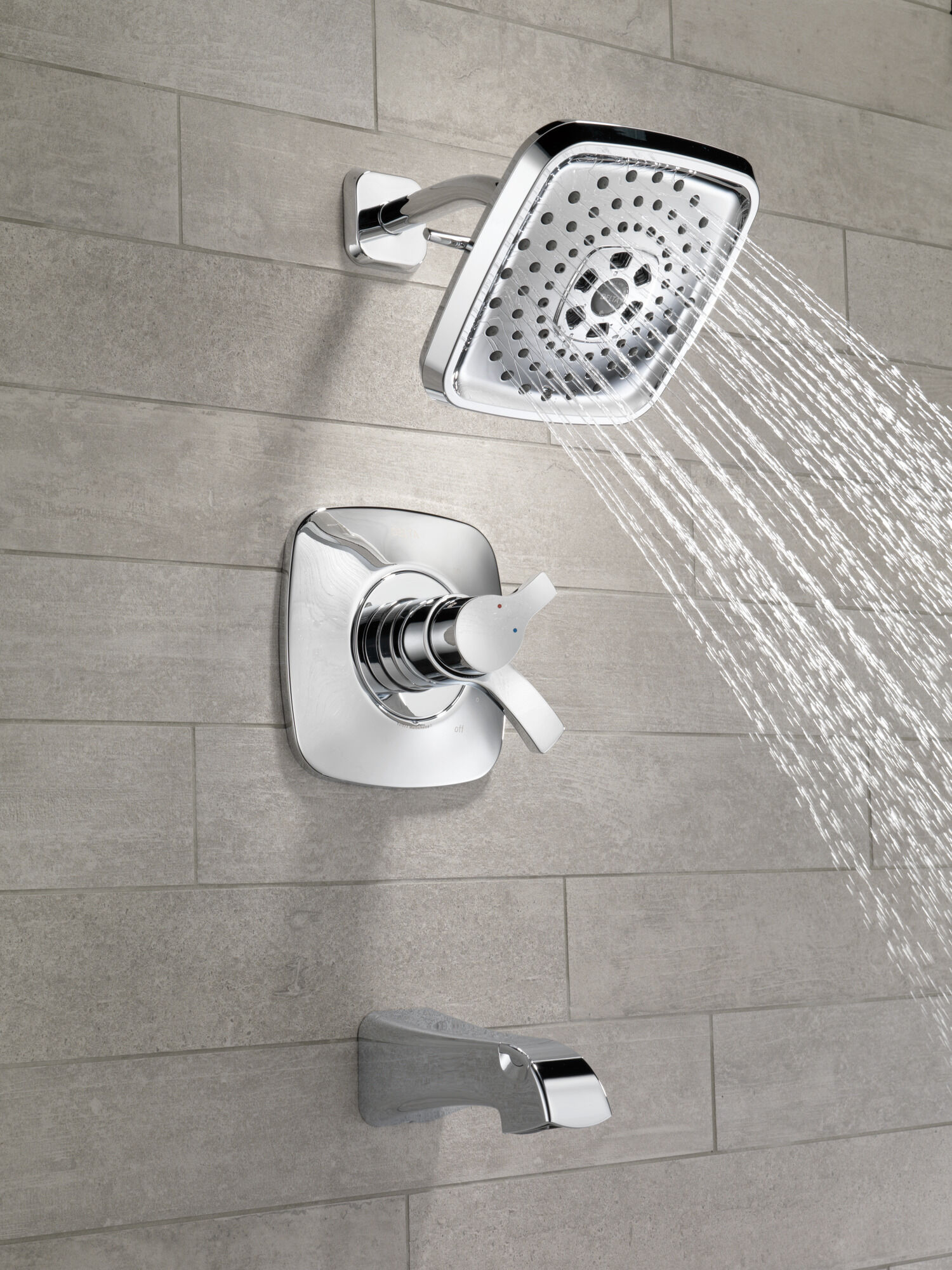 T17452 Monitor® 17 Series H2Okinetic® для ванны и душа Delta Faucet Tesla Хром - Вид №9