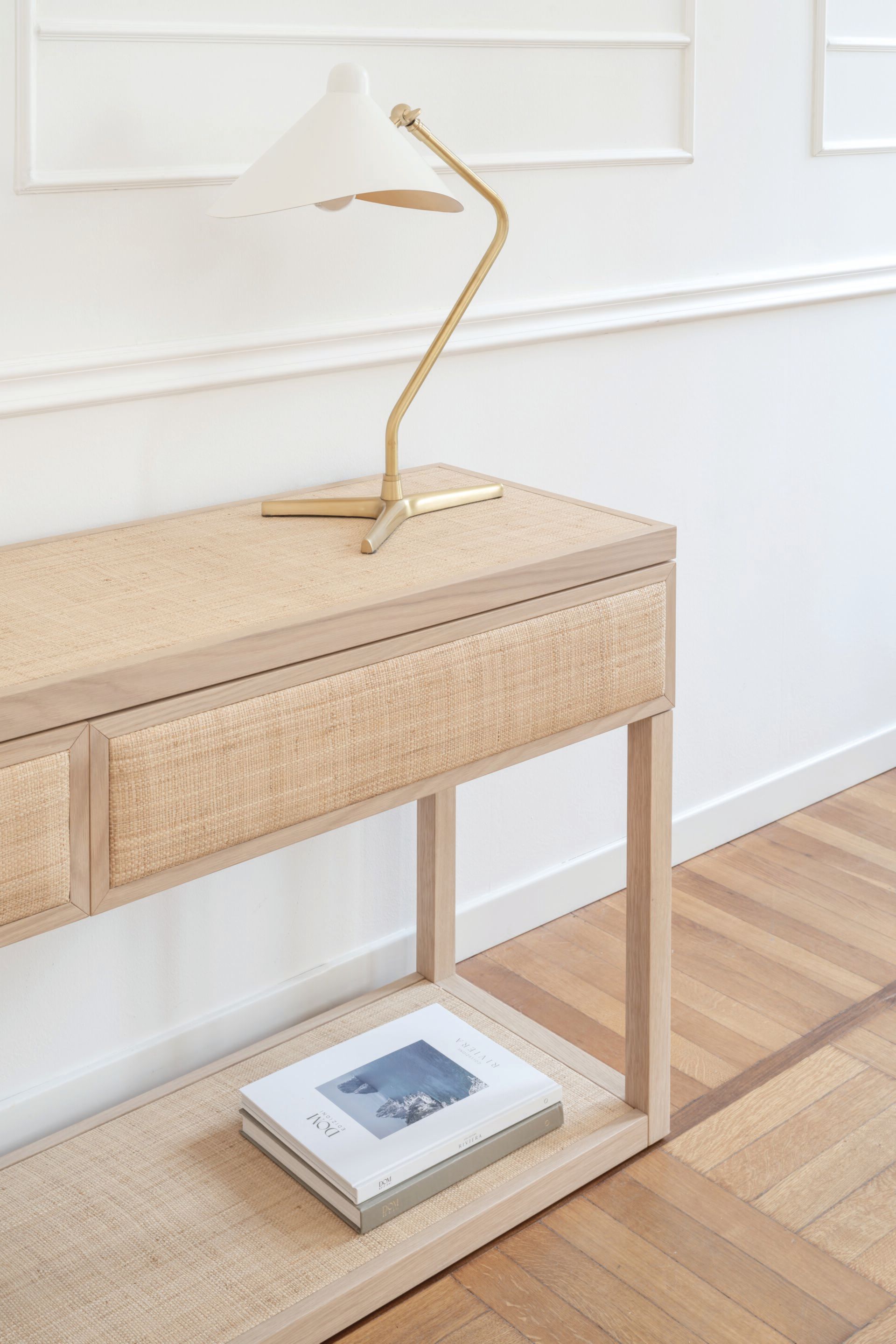 Прямоугольная консоль из дуба и рафии с ящиками DOM EDIZIONI коллекция Ривьера ARCH-00043590 - Вид №5