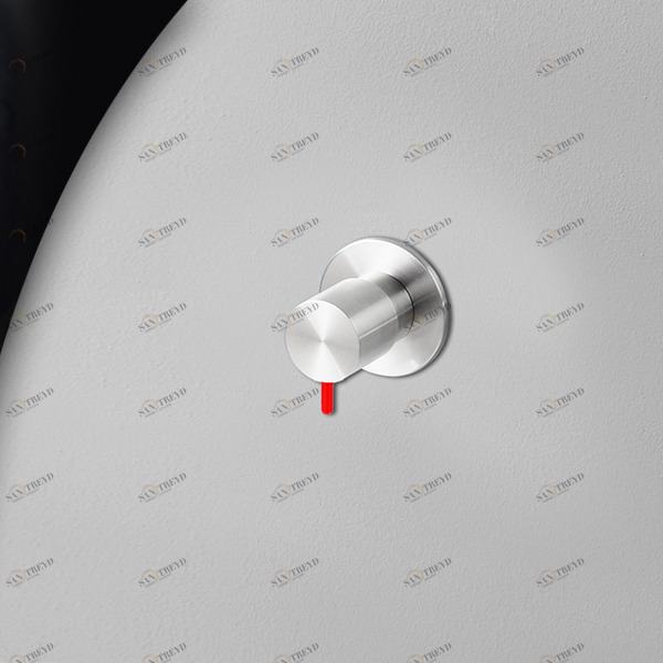 Запорный вентиль глянцевая сталь с красной ручкой Toki Radomonte TKI50CIL25 TKI50LCIL25