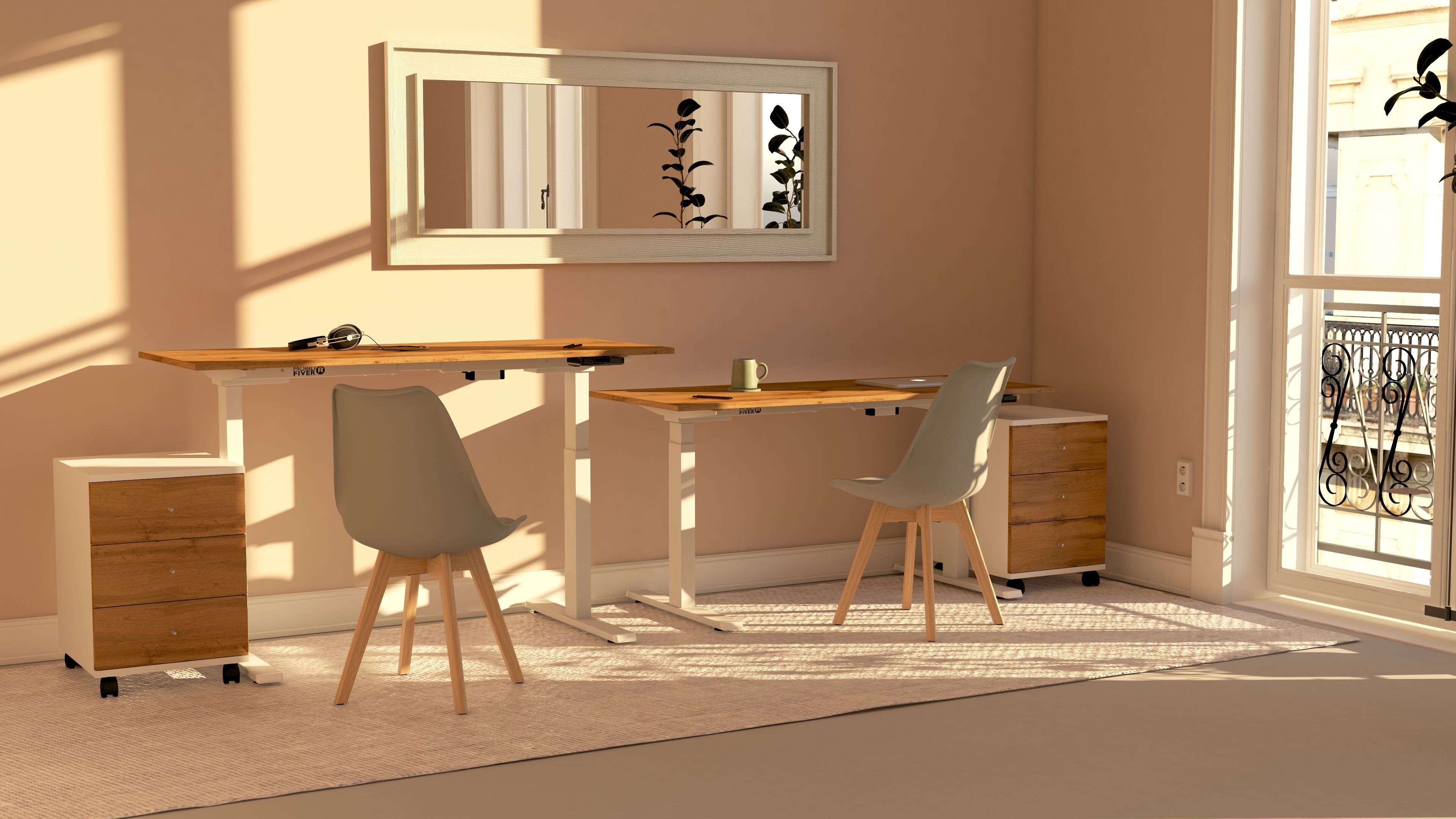 Прямоугольный стол с регулируемой высотой в меламине с электрическим движением Mobili Fiver Clara ARCH-00141252 - Вид №72