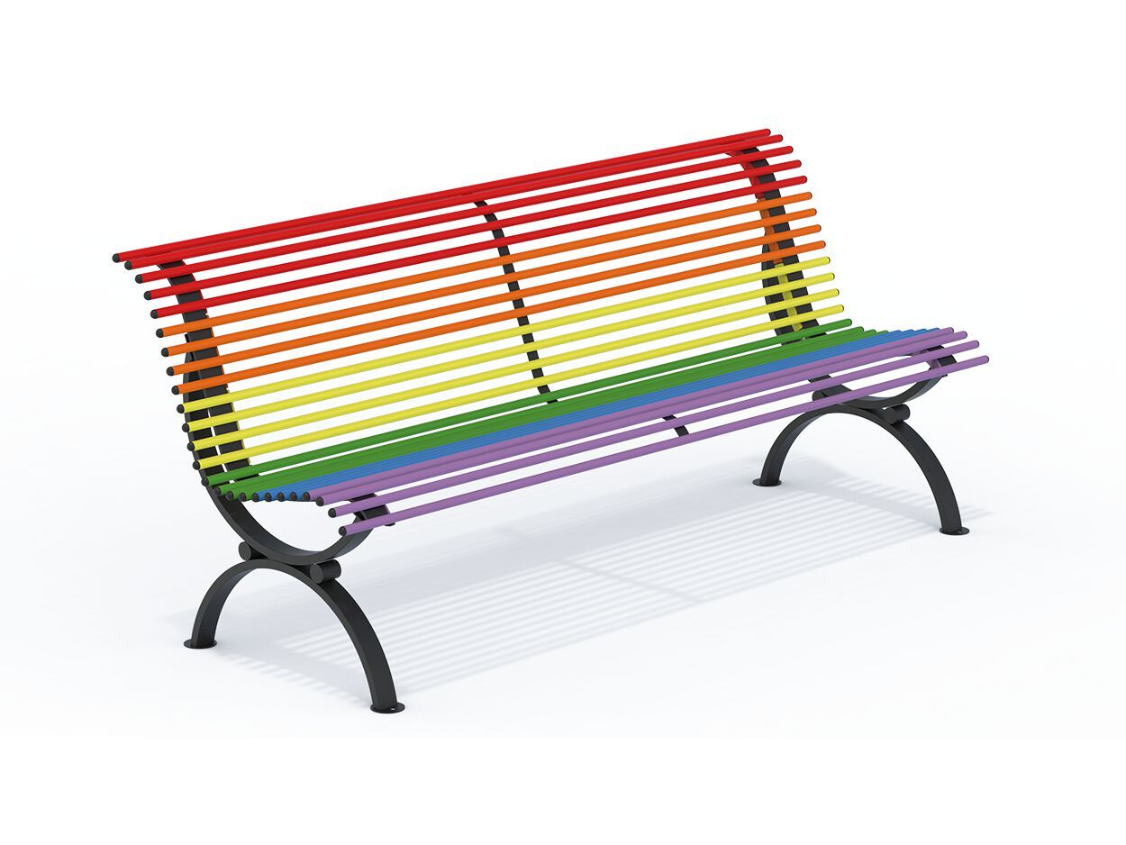 Металлическая прямая скамья со спинкой DIMCAR ARCH-00146884 - Вид №1