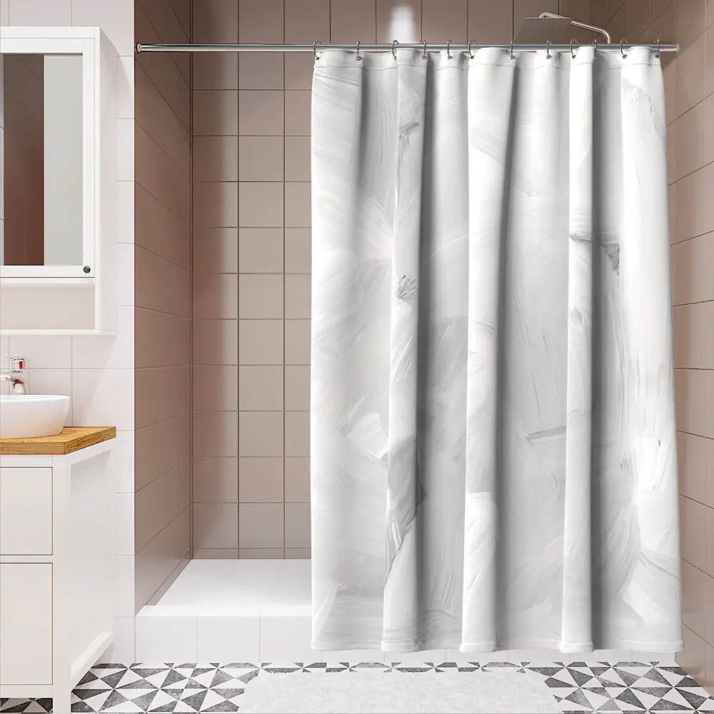Штора для душа LEMER Marmora — серый минимализм 180x200 см 89384987 STLM-1575542
