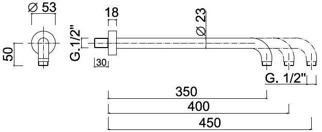 Rubinetteria Giulini Настенный держатель для душа Praga - praga crystal F1751-35/40/45 - Вид №1