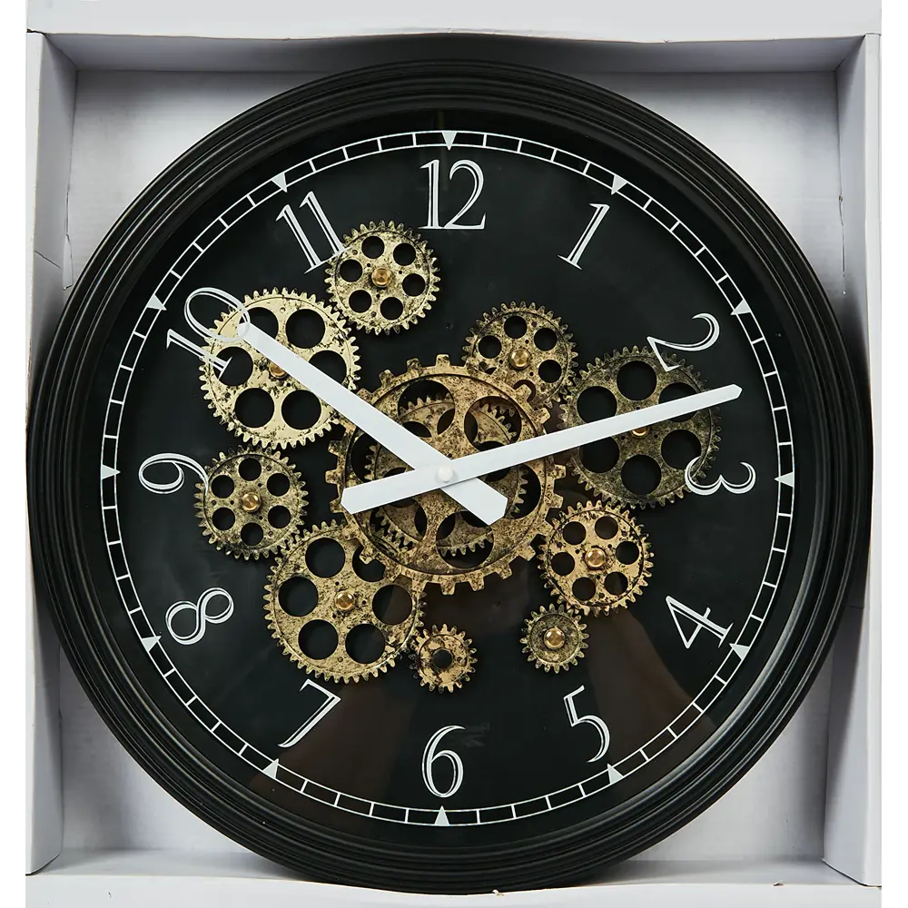 Настенные часы Dream River Шестеренки - индустриальный стиль в черном металле 88909875 Осень STLM-0834293 - Вид №3