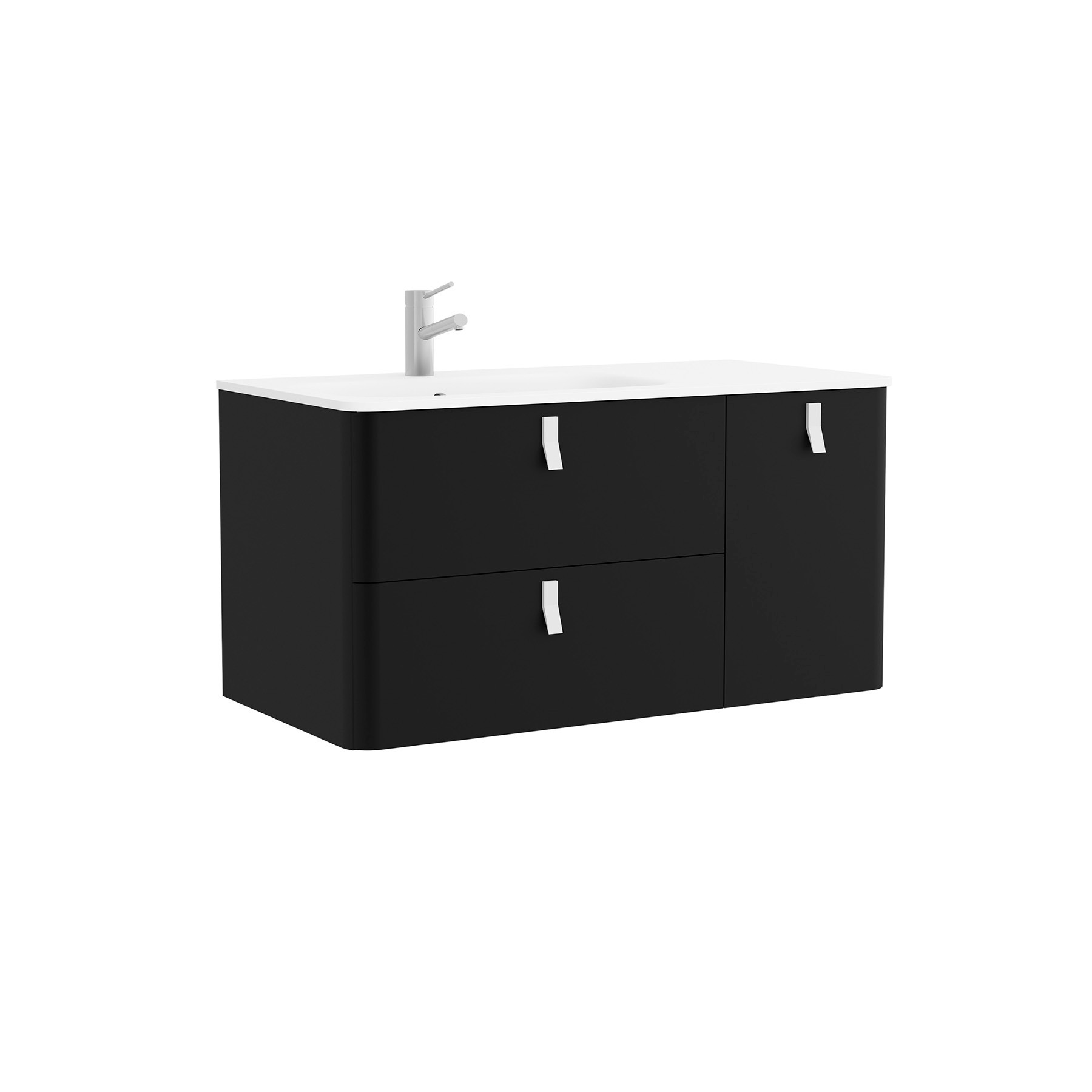 24633 SALGAR Мебель для умывальника UNIIQ 1200 правая MATT BLACK Мягкий черный  - Вид №3
