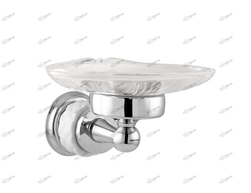 065578.N00.01 Подставка для мыльницы из белого фарфора Золото 24К Mestre 