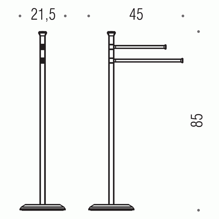 B3238 Стойка напольная 2 полотенцедержателя (хром) COLOMBO PORTOFINO Colombo Design - Вид №2