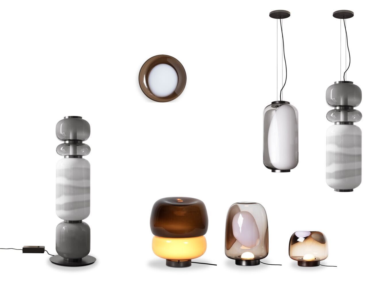 Светодиодная настольная лампа из дутого стекла Baxter Хайку ARCH-00046285