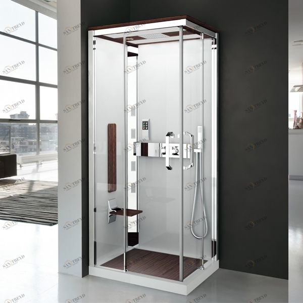 Душевая кабина термостатическая NEXIS 1 A90 HYDRO Novellini NEXIS цвета тик, с высоким душевым поддоном NEXA99T11KT