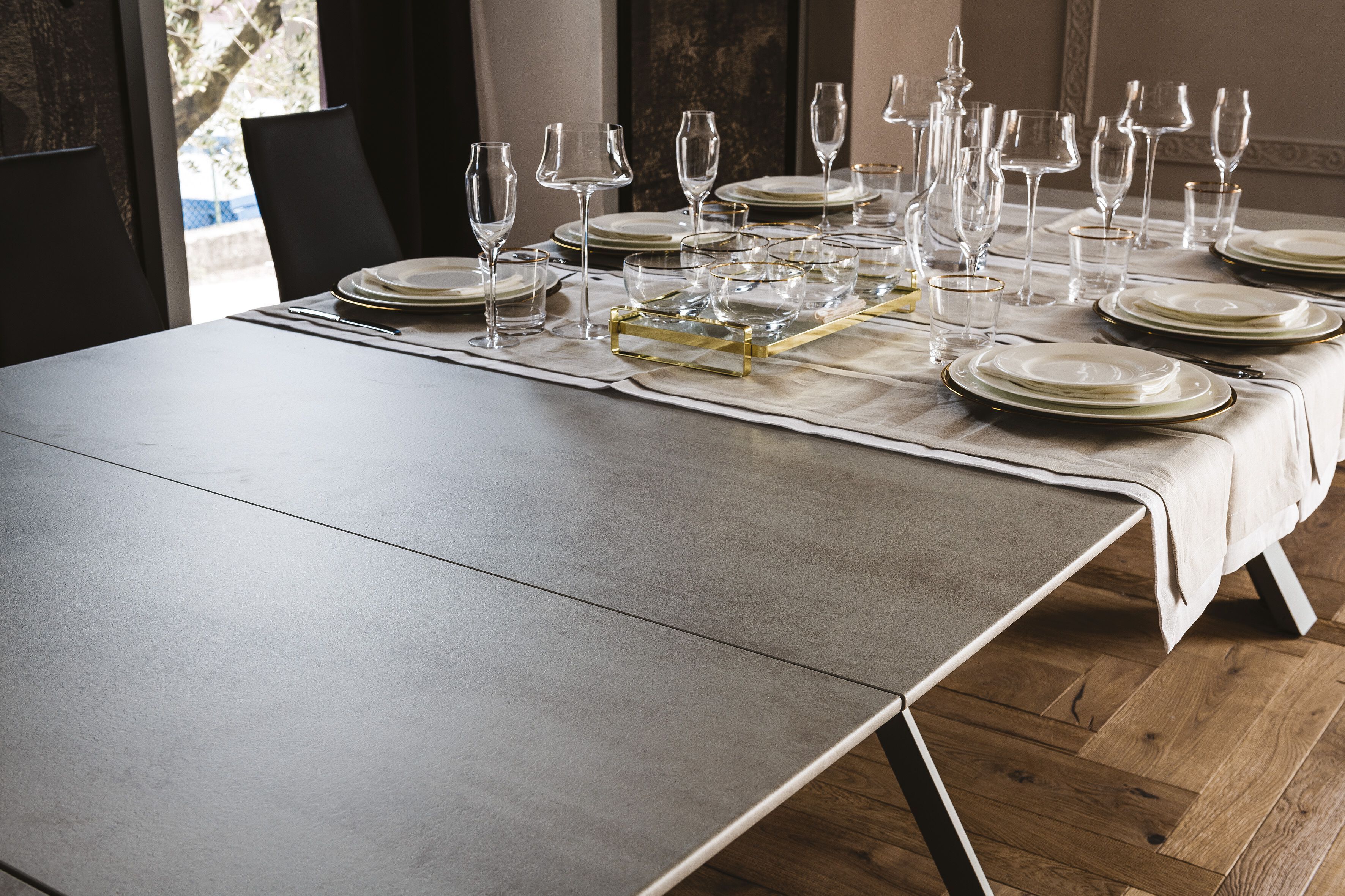 Выдвижная консоль из стали и дерева Cattelan italia CONVIVIUM ARCH-00123590 - Вид №6