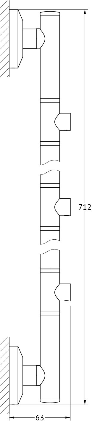 STA 078 Штанга для 3-х аксессуаров 71 cm FBS Standard - Вид №1