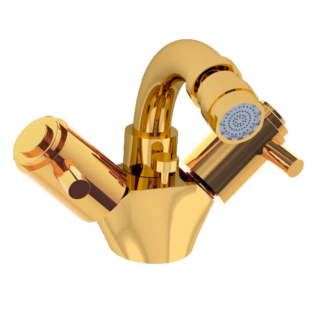 C33-4101 C33-4101 Смеситель для биде на одно отверстие ЗВЕЗДА С РЫЧАГАМИ Cristal & Bronze STAR À MANETTES  - Вид №1