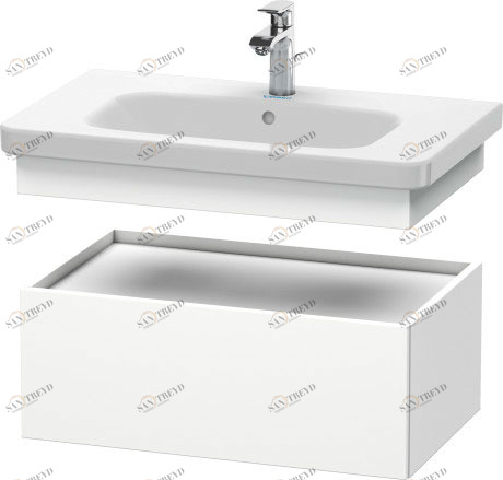 DS628101818 Шкафчик DuraStyle #DS6281 730 x 448 мм Белый матовый, декор Duravit