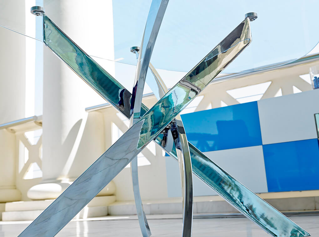 077752 Стол обеденный прямоугольный стекло 140x95 Angel Cerda F2133 