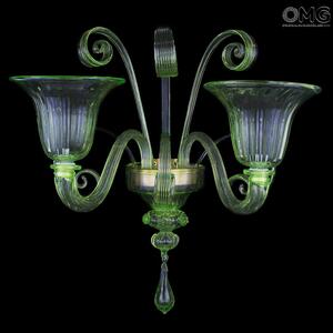 1275 ORIGINALMURANOGLASS Настенный светильник Бра Фоскари Зелёный - Пастораль - муранское стекло OMG 30 см