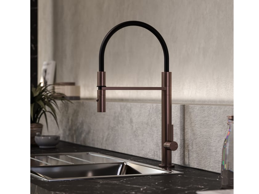 Смеситель для кухни из нержавеющей стали со съемным ручным душем Fontealta Kitchen ARCH-00104421