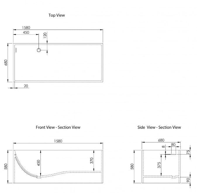 Прямоугольная ванна в центре комнаты из смолы LUSSO Ethos ARCH-00107192 - Вид №12