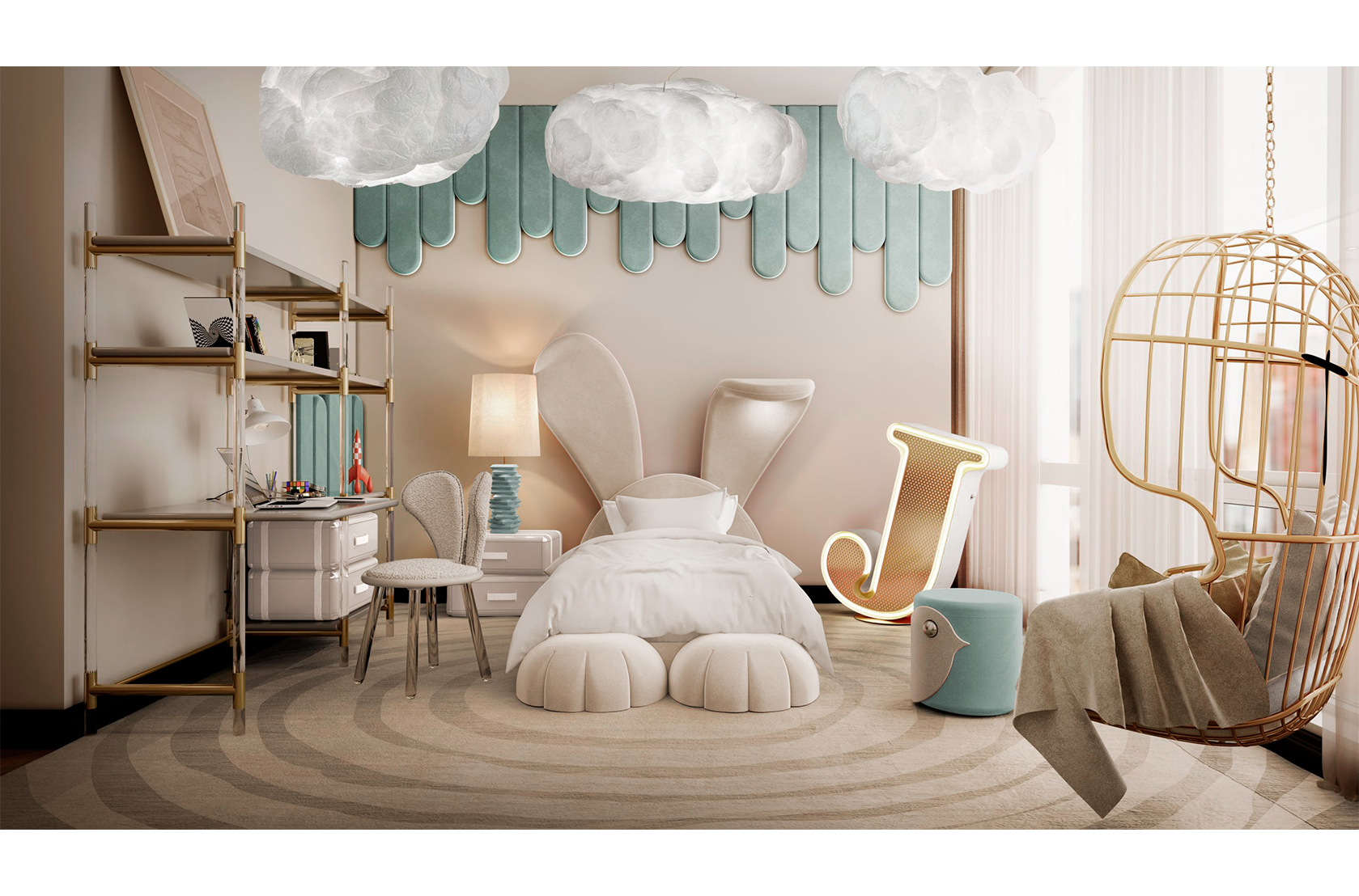 CIST128 Настольная лампа в детскую Буква Ж Circu  - Вид №16