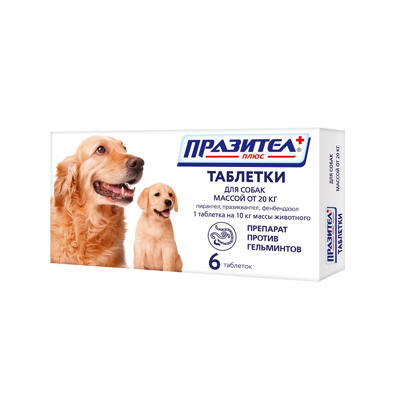 Т0052053 Антигельминтик для щенков и собак Празител Плюс для крупных пород таб. 6шт НПП СКИФФ 