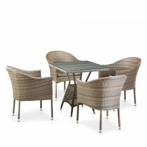 Мебель садовая, искусственный ротанг, на 4 персоны серая Bomba AFINA  241086 Серая