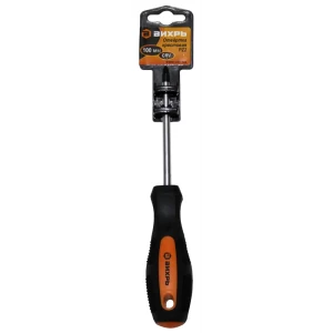 Отвертка крестовая ВИХРЬ PZ2x100 мм для профессионального монтажа 87482595