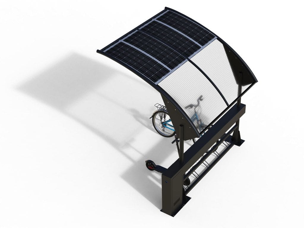 Навес с фотоэлектрическими панелями для велосипедов и мопедов EUROCOMITALIA современная мебель ARCH-00093036 - Вид №2