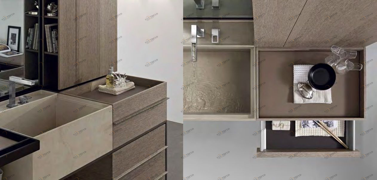 Toscoquattro Контейнер для ванной с 1 ящиком ELEMENTS коричневый 40EC1MC