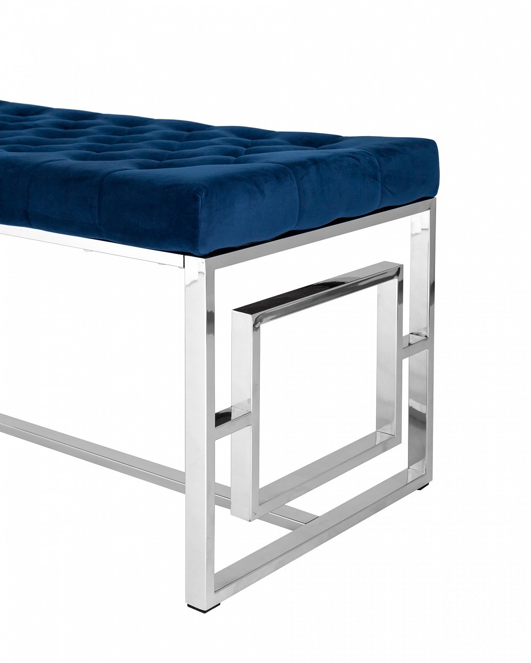 Банкетка-скамейка прямоугольная синяя с серебром "Бруклин" STOOL GROUP ДИЗАЙНЕРСКИЕ 00-3881881 Серебро;синий  - Вид №2