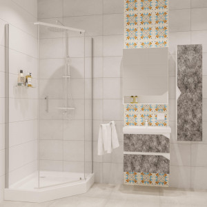 Душевое ограждение NG- 6605-08 (90*90*190) трапеция, дверь распашная, 1 место