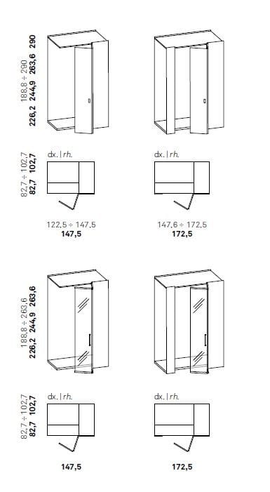 Шкаф из дерева и стекла Caccaro гардеробная ARCH-00043967 - Вид №19