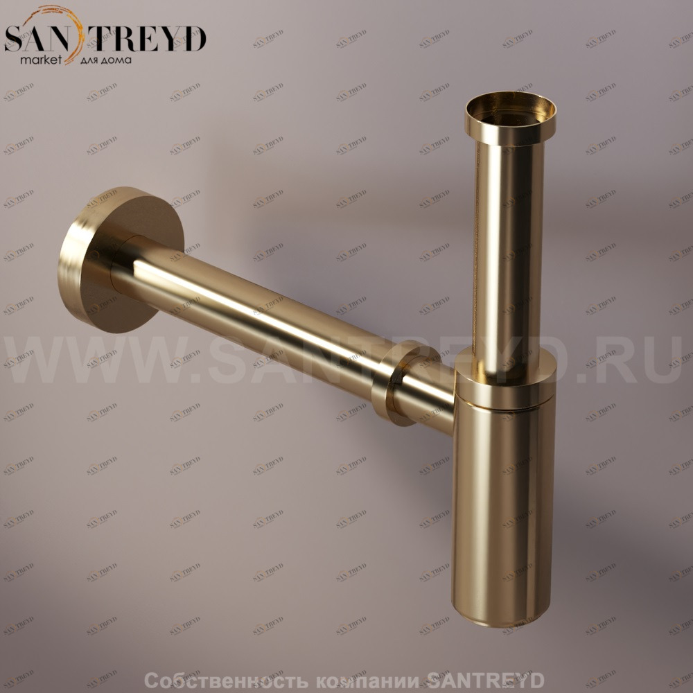 Agape  Сифон для раковин или биде с настенным защитным кольцом бронзовый MET0409NR Ricambi