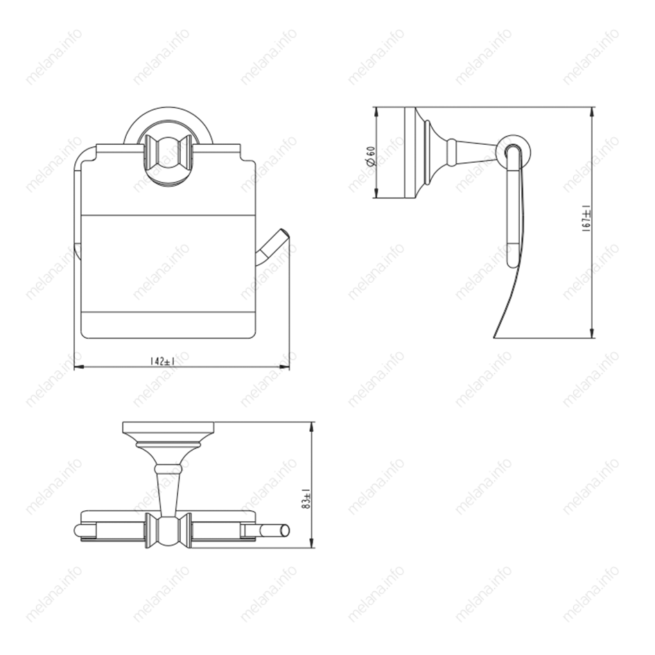 Держатель туалетной бумаги MELANA хром+золото MLN-820007 820 серия - Вид №1