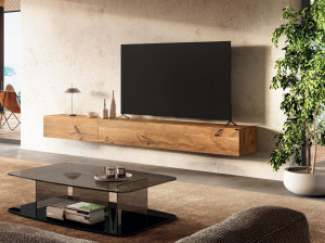 Деревянный подвесной шкаф для телевизора