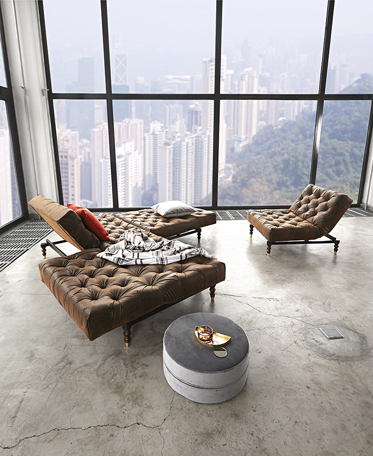 Диван Oldschool c ножками Retro из темного дерева и черной рамой, коричневый Innovation Living OLDSCHOOL461 - Вид №8