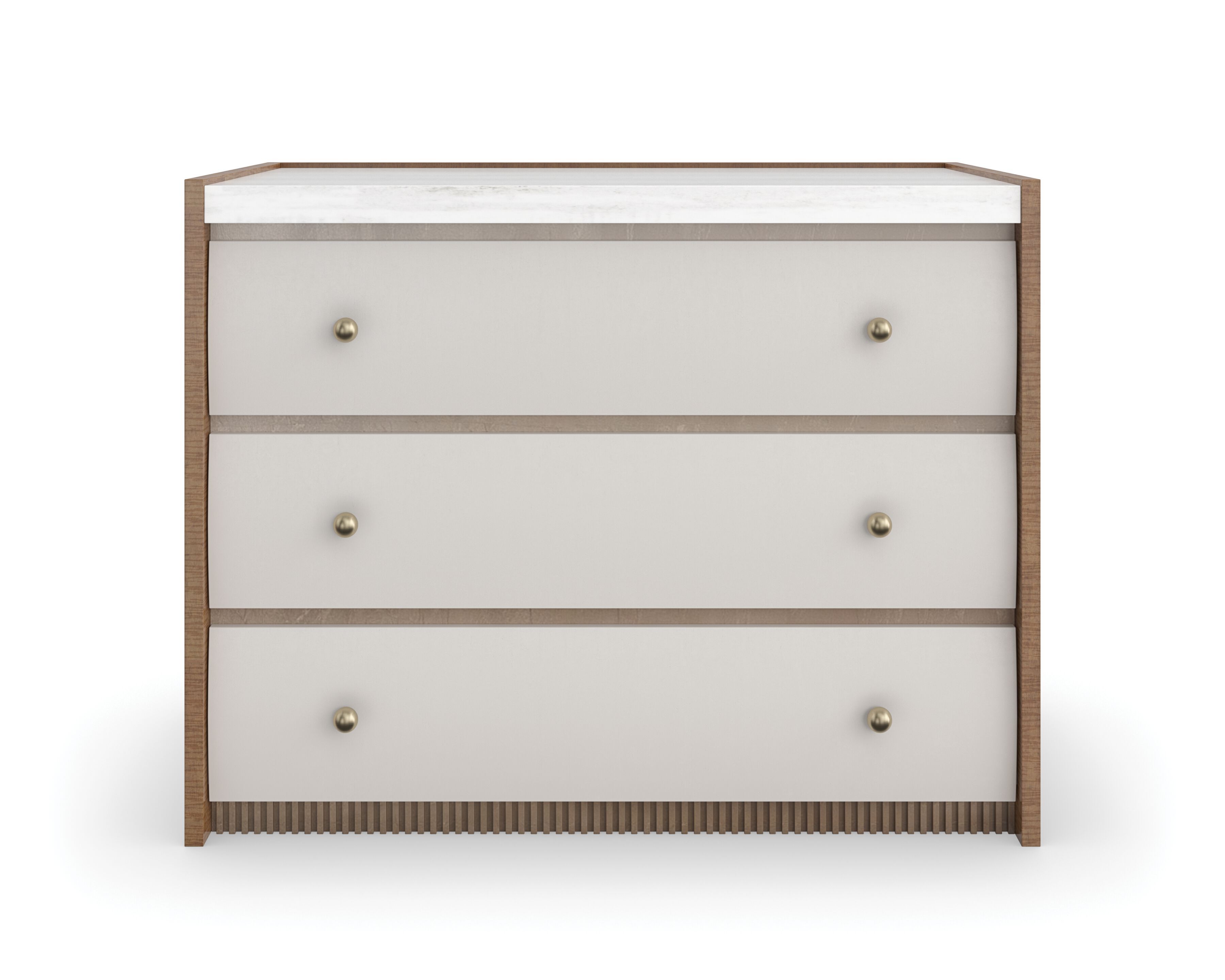 Деревянная прямоугольная тумбочка с ящиками и каменной столешницей Caracole Avignon ARCH-00025427 - Вид №3